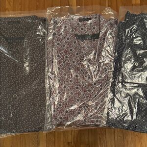 Onepiece Men's Patterned Casual Button Down Shirts - Black, White, and Blue